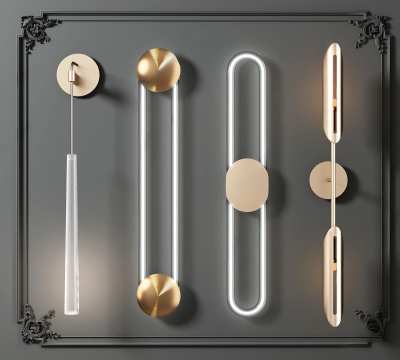 现代轻奢壁灯3D模型下载